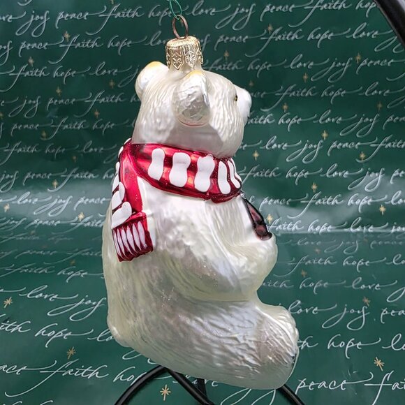 Kurt Adler Polonaise Coca-Cola Polar Bear Glass Christmas Ornament - Picture 6 of 8